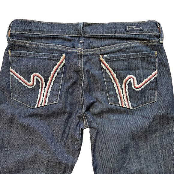 CITIZENS OF HUMANITY Low Waist Bootcut 'Crochet h' Jeans  Dark Wash  Y2K  SZ 28 - Picture 5 of 11